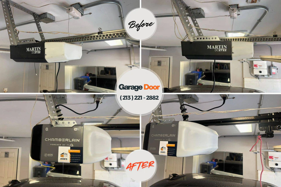 Before and after: garage door repair Kent City, MI